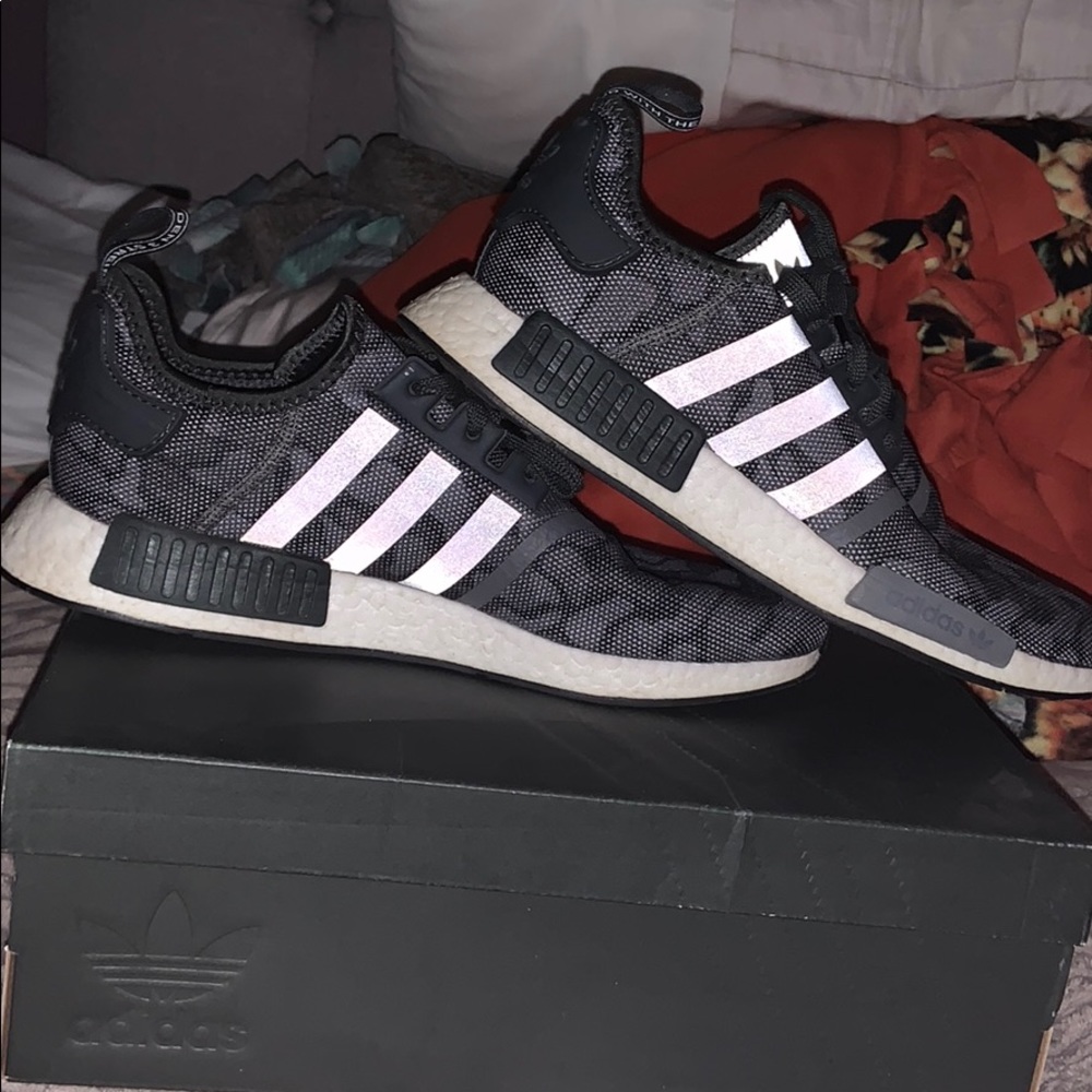 Adidas Camo Holographic NMDs + reflective stripes
